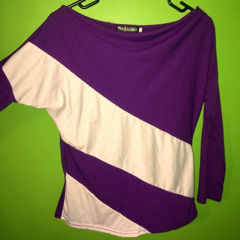 Diagonal striped long sleeve
